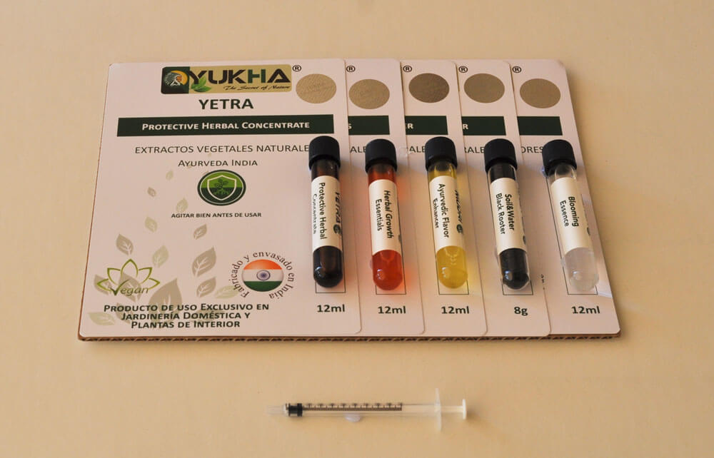 9-	En el C. Ayurveda Pack encontrará una jeringa de 1mL que podrá utilizar para medir los volúmenes de producto para preparar sus aplicaciones: